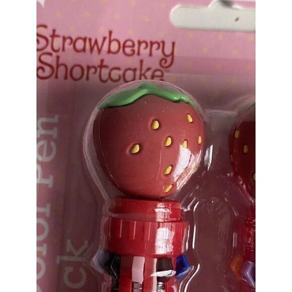 2 Pack Strawberry Shortcake Retro Scented Retractable 10 Color Pens Medium Point - Picture 2 of 9